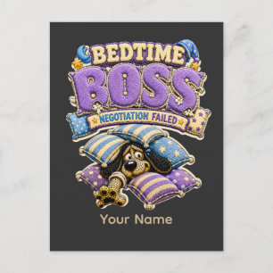Cartão Postal Camisa Divertida de Sono Chefe da Hora de Dormir