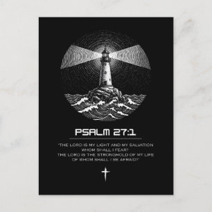 Cartão Postal Camisa do Versículo da Bíblia Salmo 27:1   Cristão