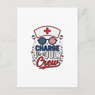 Cartão Postal Camisa Médica Patriótica da Equipe de Enfermeiros