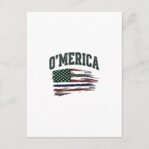 Cartão Postal Camisa O’Merica Vintage Envelhecida Design Bandeir