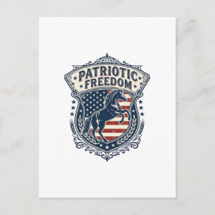 Cartão Postal Camisa Patriótica de Rancho de Cavalos Mãe Gráfica