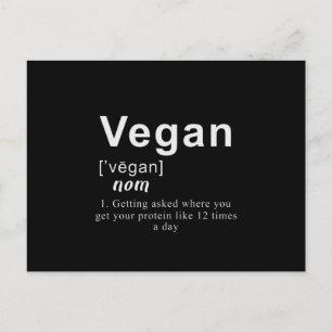 Cartão Postal Camisa Vegan Engraçada - Definição Vegan