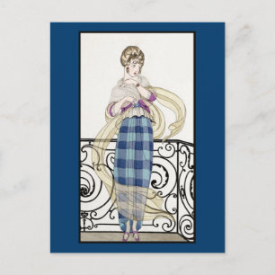 Cartão Postal Camisa Xadrez azul