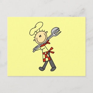 Cartão Postal Camisas do Chef com Pinças de Salada e Presentes