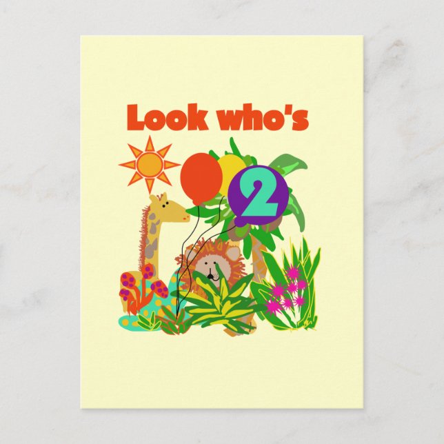 Cartão Postal Camisas e presentes do segundo aniversário Safari (Frente)