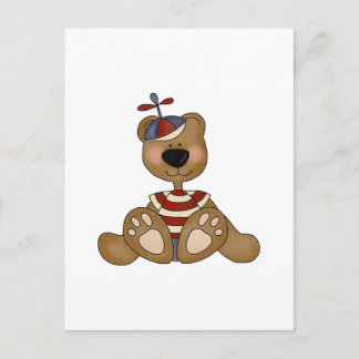 Cartão Postal Camisas e Presentes do Urso Menino com Chapéu de H