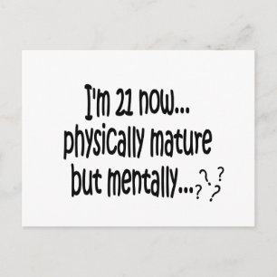 Cartão Postal camiseta aniversário de 21 anos