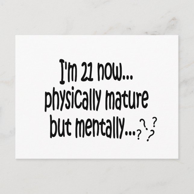 Cartão Postal Camiseta aniversário de 21 anos (Frente)