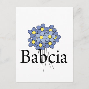 Cartão Postal Camiseta Babcia Flor Azul Bonita