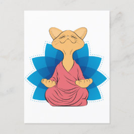 Cartão Postal Camiseta Buddha cat meditating - Guru cat - Namast