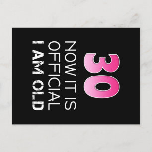 Cartão Postal Camiseta de Aniversário de 30 anos para Mulheres e