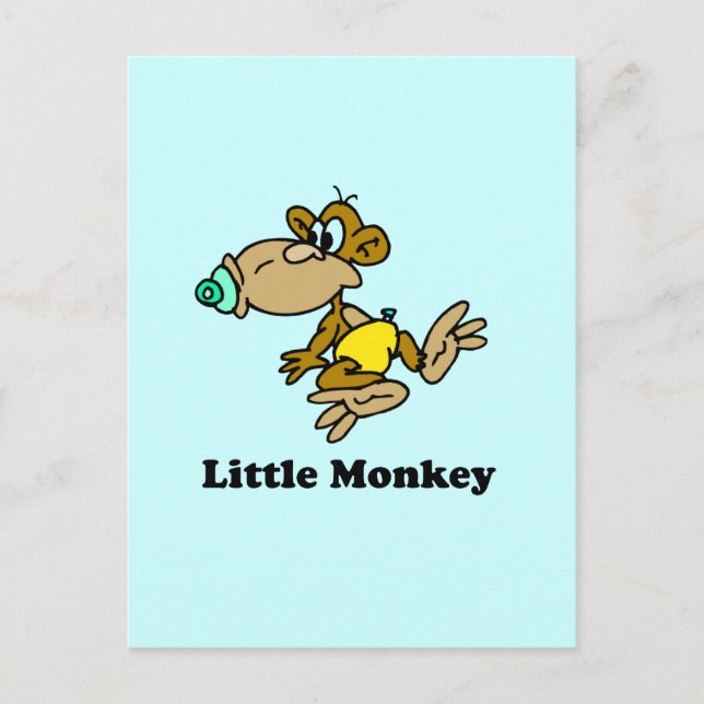 Cartão Postal Camiseta de bebê macaquinho (Frente)