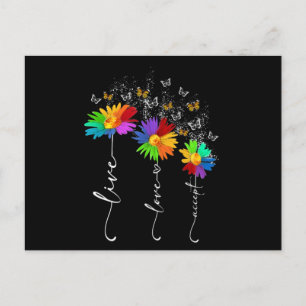 Cartão Postal Camiseta de Conscientização do Autismo Viva Amor A