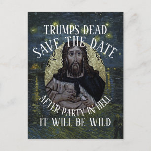 CARTÃO POSTAL CAMISETA DE FESTA DE CELEBRAÇÃO DA MORTE DE TRUMP 