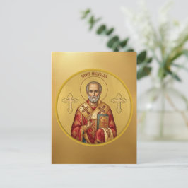 Cartão Postal Camiseta de ícone ortodoxo de São Nicolau