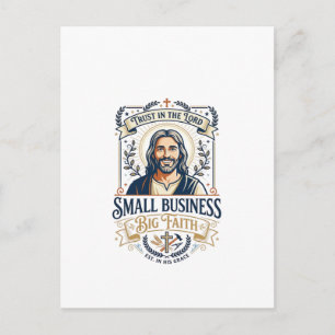 Cartão Postal Camiseta de Proprietário de Pequeno Negócio Jesus 