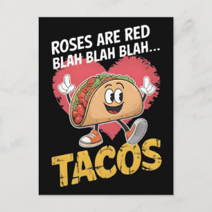 Cartão Postal Camiseta Divertida de Taco para Amantes de Taco