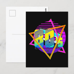 Cartão Postal Camiseta do Pôr do Sol Vintage Retro dos Anos 80