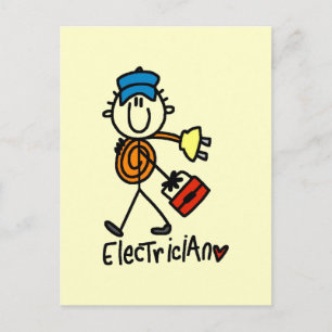 Cartão Postal Camiseta e presentes básicos do eletricista