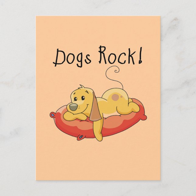 Cartão Postal Camiseta e presentes da rocha dos cães (Frente)