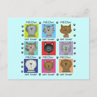 Cartão Postal Camiseta e presentes do amante do gato do Meow