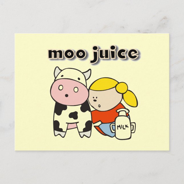 Cartão Postal Camiseta e presentes do suco do MOO (Frente)