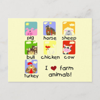Cartão Postal Camiseta e presentes dos animais de fazenda
