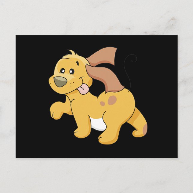 Cartão Postal Camiseta e presentes felizes do cão de Brown (Frente)