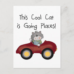 Cartão Postal Camiseta e presentes vermelhos indo do carro dos