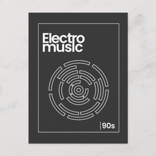 Cartão Postal Camiseta Electro Maze 90s Techno (Frente)