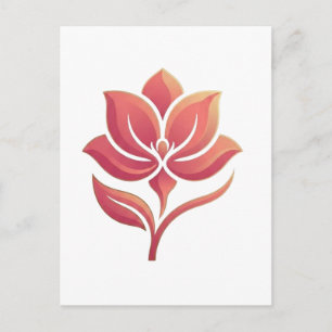 Cartão Postal Camiseta Estética Flor de Lótus Minimalista Bonita