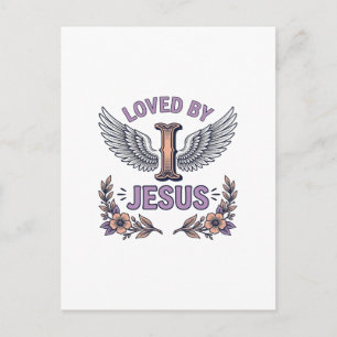 Cartão Postal Camiseta Floral Cristã Vintage Amada Por Jesus De