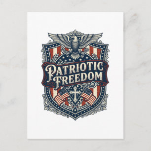 Cartão Postal Camiseta Gráfica Vetorial Patriótica Fé Família Li