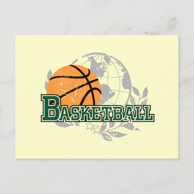 Cartão Postal Camisetas de Basquete Verdes e Presentes (Frente)