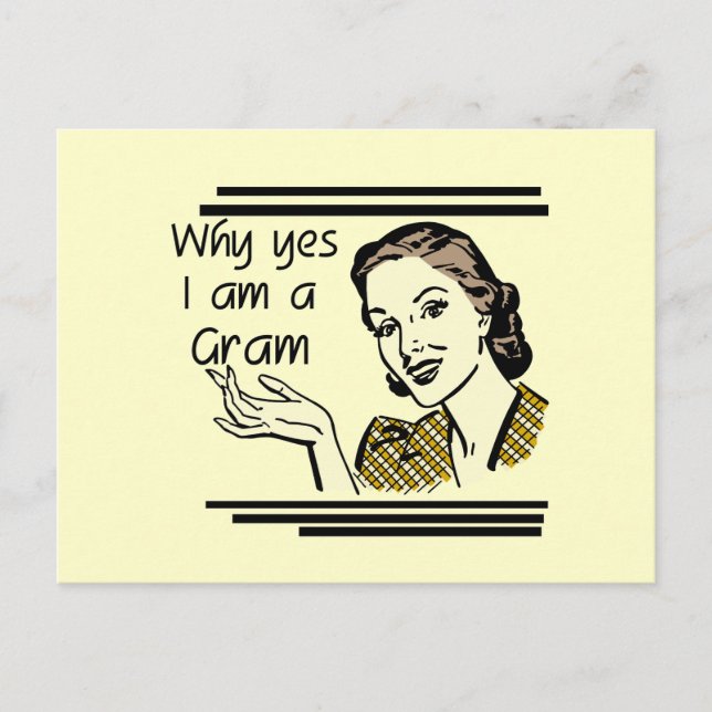 Cartão Postal Camisetas de Gram e Presentes Retro (Frente)