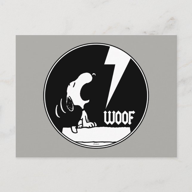 Cartão Postal Camisetas de Rock | Snoopy Uivando (Frente)