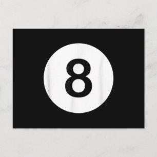 Cartão Postal Camisetas de Sala de Bilhar 8 Ball, Presente para