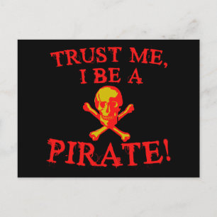 Cartão Postal Camisetas e Canecas Confie em Mim Eu Sou um Pirata
