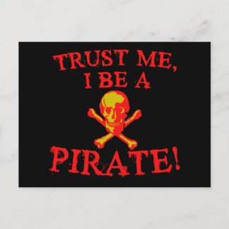 Cartão Postal Camisetas e Canecas Confie em Mim Eu Sou um Pirata