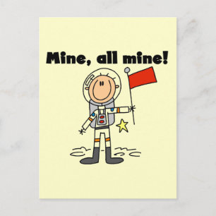 Cartão Postal Camisetas e presentes Astronauta Minha, Tudo Meu