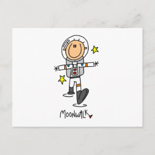 Cartão Postal Camisetas e Presentes Astronauta Passeio na Lua