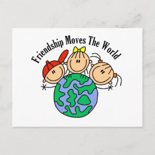 Cartão Postal Camisetas e Presentes da Amizade Move o Mundo