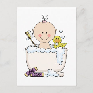 Cartão Postal Camisetas e presentes da Bath Time Girl