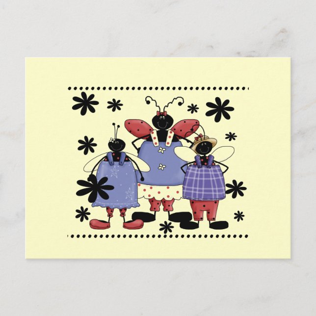 Cartão Postal Camisetas e presentes da Ladybug da sorte (Frente)