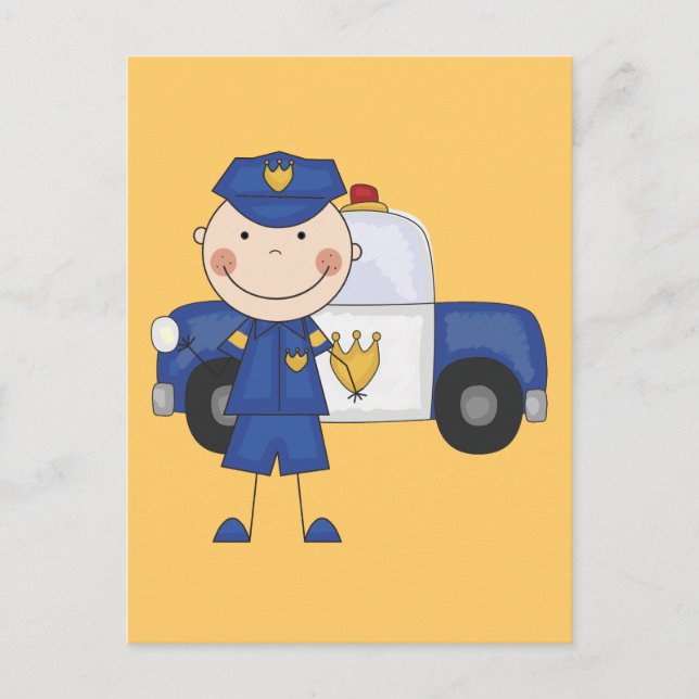 Cartão Postal Camisetas e presentes da Polícia Masculina (Frente)