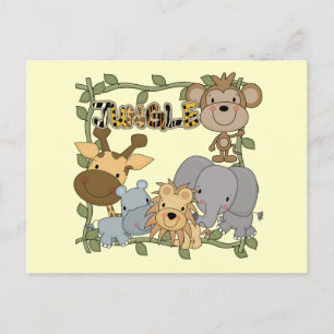 Cartão Postal Camisetas e presentes de animais da selva de bebê