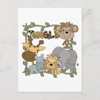 Cartão Postal Camisetas e presentes de animais da selva de bebês