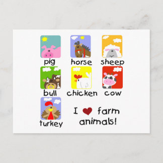 Cartão Postal Camisetas e presentes de animais de exploração