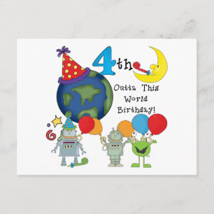 Cartão Postal Camisetas e Presentes de Aniversário de 4 anos For
