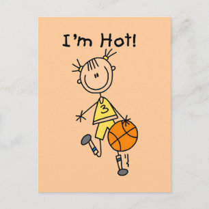 Cartão Postal Camisetas e Presentes de Basquete Estou Quente
